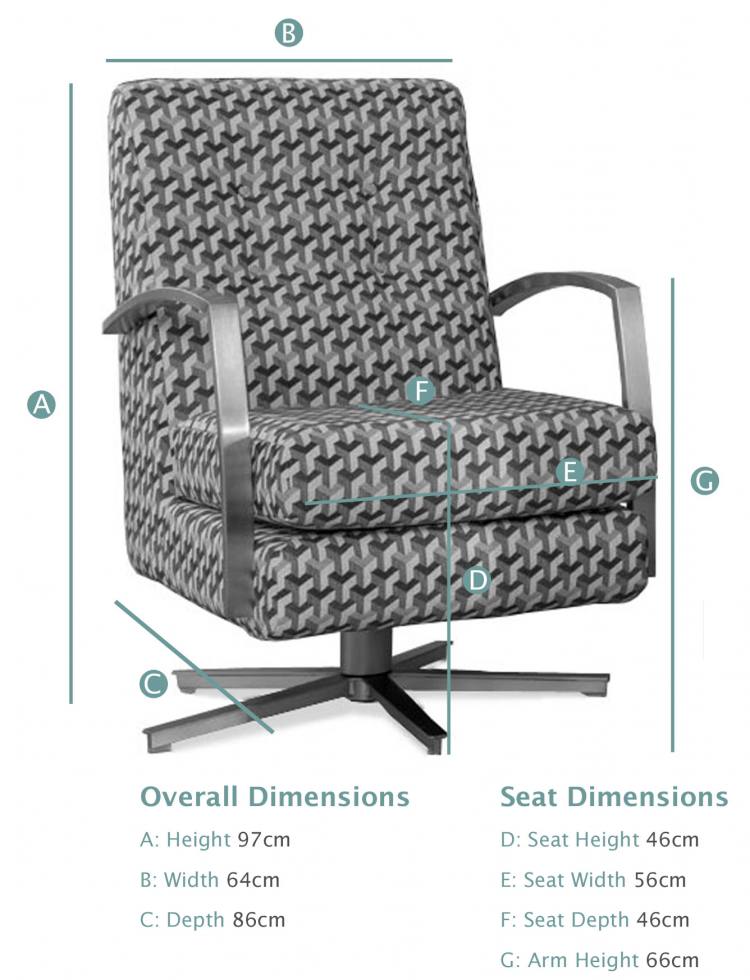 Alstons Savannah Oslo Swivel Chair dimensions