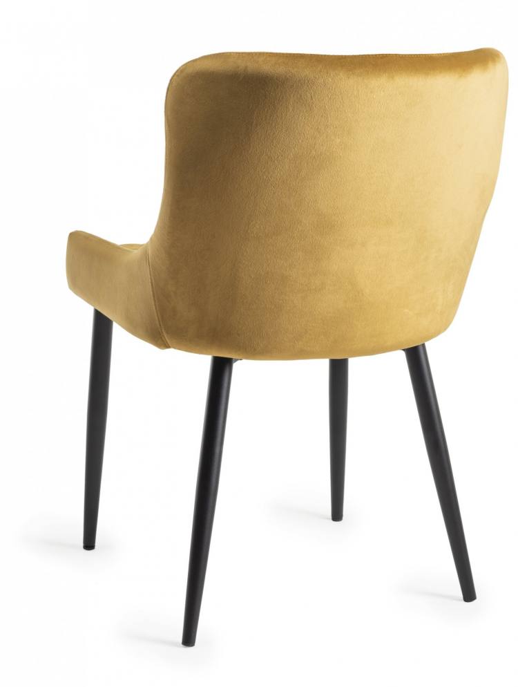 View from the Back of Bentley Designs Cezanne Mustard Velvet Chair 